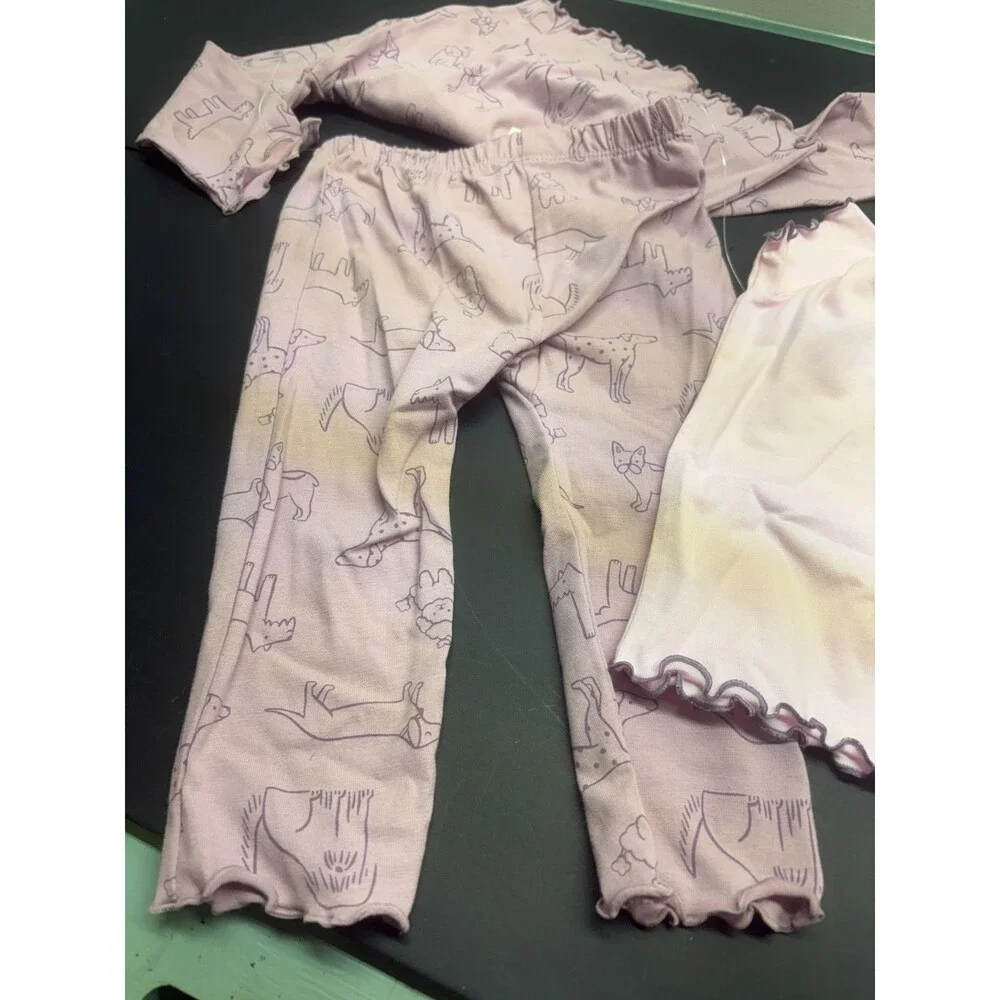 Baby girls dog 3pc top and bottom set Cat & Jack purple Size 6-9 months NWT